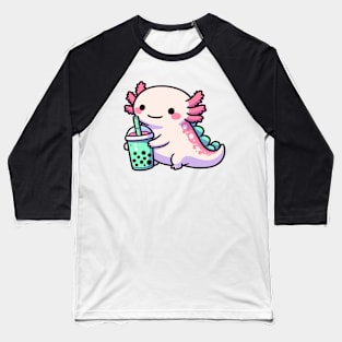 axolotl drink green tea boba Baseball T-Shirt